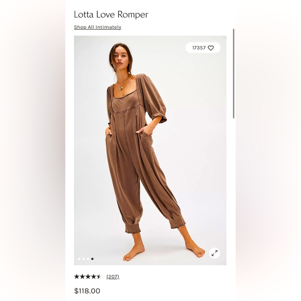 Free People Brown Lotta Love Romper